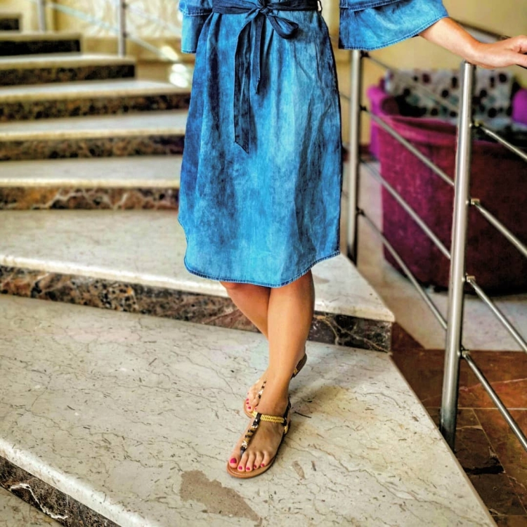 Modne Klapki Japonki Boho Etno Sznureczki Bambus #8478 na Lato w sklepie FASHIONAVENUE.PL Promocja Wyprzedaż