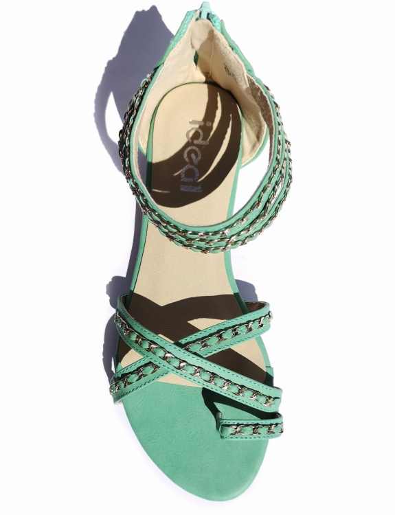 Modne Sandały Klapki Japonki Ozdobione Łańcuszkiem #9822 na Lato w sklepie FASHIONAVENUE.PL Promocja Wyprzedaż