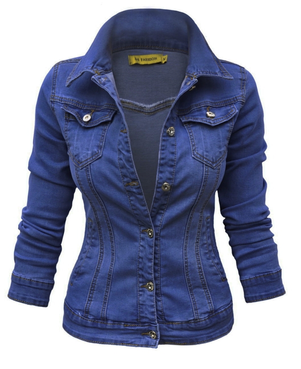 Modna Kurtka Damska Jeans Katana Jeansowa Slim Stretch Wyszczuplająca Denim Wiosna Lato Jesień 2018 model #144G sklep FASHIONAVENUE.PL Promocja