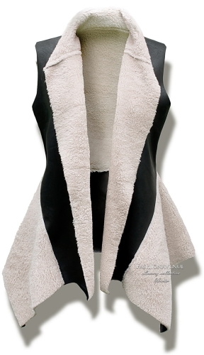 fashionavenue kamizelka futerko baranek skora zima ciepla #107