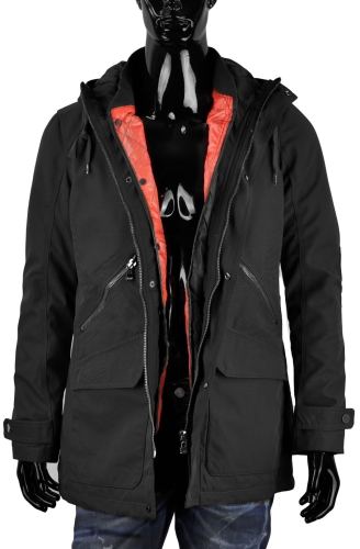 MĘSKA KURTKA ANORAK PARKA PODWÓJNA 2w1 - OCIEPLANA