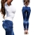 Modne Spodnie Damskie Jeans dla Króliczka Denim Wyszczuplające Kobiece ze Szwem i Baskinką Wiosna Lato Jesień model #0396 FASIONAVENUE.PL Promocja