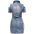 Modna Sukienka Mini Jeansowa Szmizjerka Denim na Napy z Kieszeniami Wiosna Lato Jesień model #1714 Promocja w Sklepie FASHIONAVENUE.PL