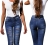 Modne Spodnie Damskie Jeans Mamuśki Wysoki Stan Rurki Cięte Strzępione Dziury Wyszczuplające Kobiece  Wiosna Lato Jesień model #S2572 FASHIONAVENUE.PL Promocja