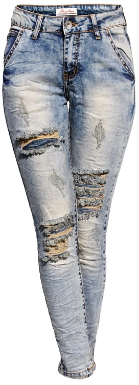 Spodnie Damskie Jeans Slim-Fit SKINNY Przecierane Dekatyzowane Dziury Stan Normalny model #S004 na Wiosnę Lato Jesień Zimę w sklepie FASHIONAVENUE.PL 