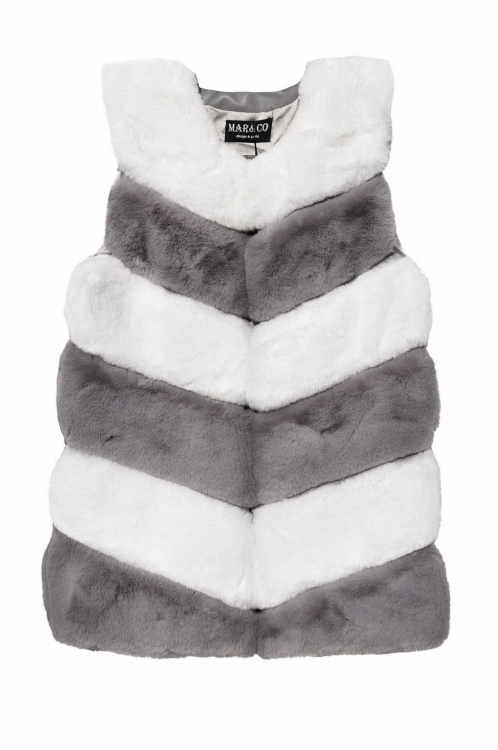 Najmodniejsza Ekskluzywna Kamizelka Damska Futrzana Bezrękawnik Must Have Hit Sezonu #49033 Promocja w Sklepie FASHIONAVENUE.PL