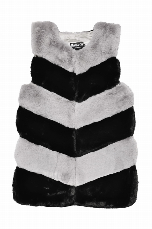 Najmodniejsza Ekskluzywna Kamizelka Damska Futrzana Bezrękawnik Must Have Hit Sezonu #49033 Promocja w Sklepie FASHIONAVENUE.PL