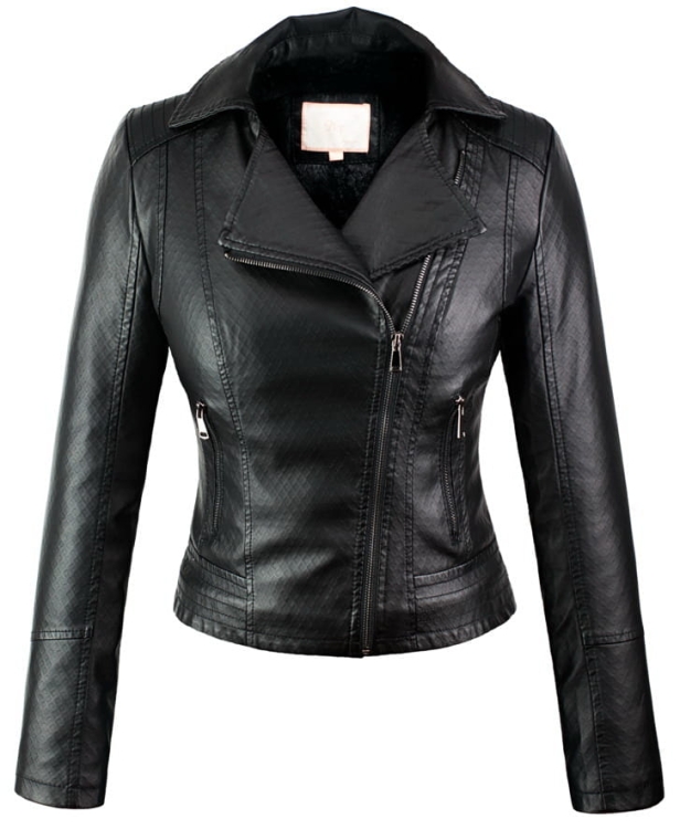 kurtka damska wiosenna ramoneska skóra wytłaczana ocieplana misiem model #89 w sklepie www.fashionavenue.pl