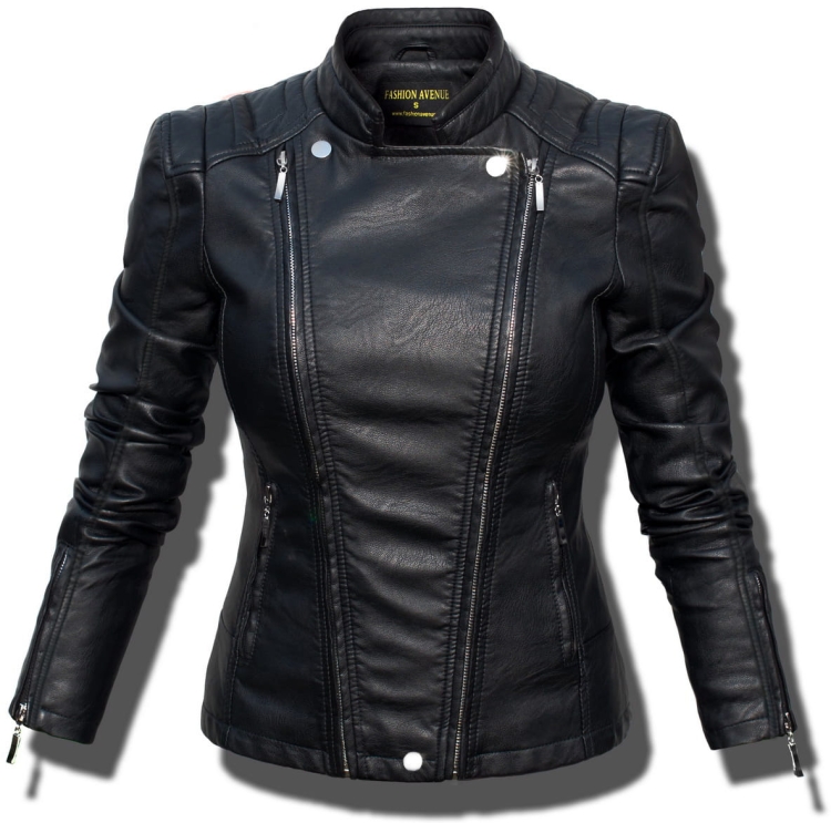 Modna Kurtka Damska Ramoneska Motocyklowa Rockowa Zameczki Przeszycia Wiosna Jesień 2018  Nowy Model #100 Promocja w Sklepie FASHIONAVENUE.PL Moto Biker Jacket