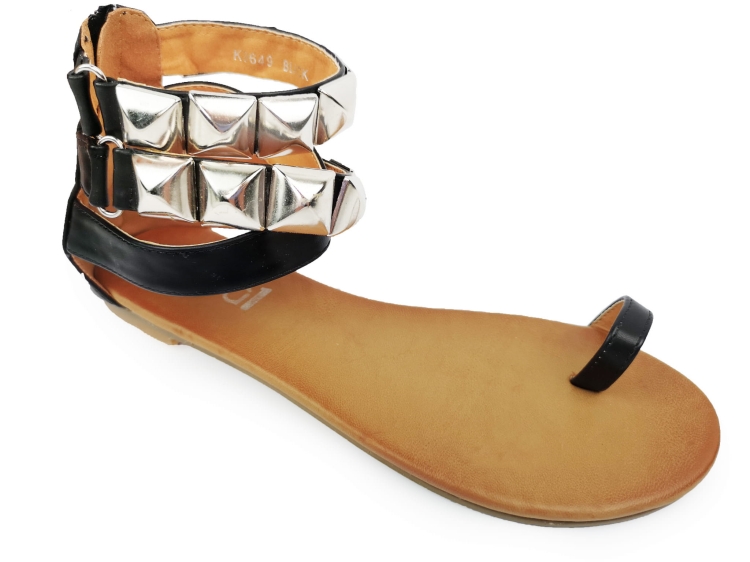 Modne Klapki Sandały Rock Stud Nity Ćwieki Dżety #9649 Czarne na Lato w sklepie FASHIONAVENUE.PL Promocja Wyprzedaż