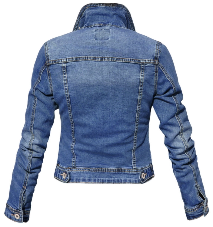 Modna Kurtka Damska Jeans Katana Jeansowa z Perełkami Wiosna Lato Jesień model #S2209 sklep FASHIONAVENUE.PL Promocja