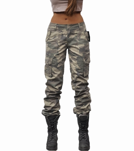 Modne Spodnie Damskie Bojówki Moro Kahki Camo Wojskowe Bandit Wiosna Lato Jesień model #407 FASHIONAVENUE.PL Promocja