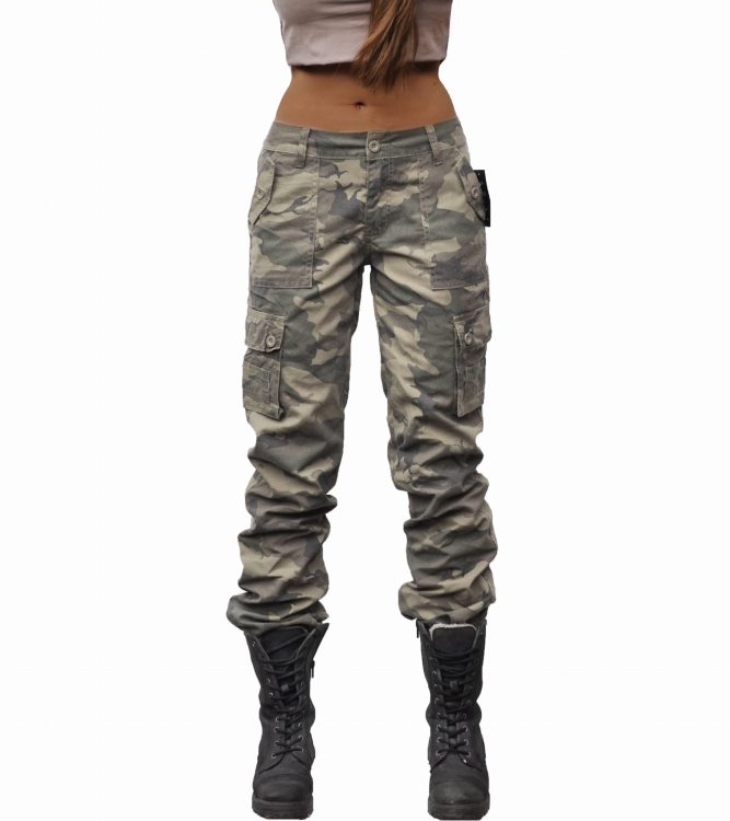 Modne Spodnie Damskie Bojówki Moro Kahki Camo Wojskowe Bandit Wiosna Lato Jesień model #407 FASHIONAVENUE.PL Promocja