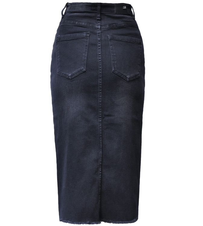 Modna Spódnica Jeans Denim Ołówkowa z Rozcięciem i Kieszeniami Wyjasniana Wiosna Lato Jesień model #03781 Promocja w Sklepie FASHIONAVENUE.PL
