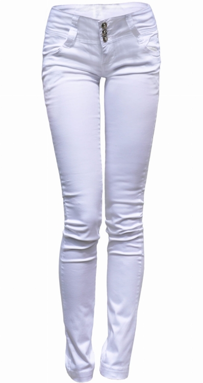 Spodnie Damskie Jeans Denim Białe Dopasowane Rurki Kobiece model TR-0355 na Wiosnę Lato Jesień w sklepie FASHIONAVENUE.PL