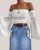 Modna Spódnica Jeans Denim z Motylkami  Rozcięciem Kieszeniami Wyjasniana Wiosna Lato Jesień model #E1158 Promocja w Sklepie FASHIONAVENUE.PL