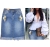 Modna Spódnica Jeans Denim z Motylkami  Rozcięciem Kieszeniami Wyjasniana Wiosna Lato Jesień model #E1158 Promocja w Sklepie FASHIONAVENUE.PL