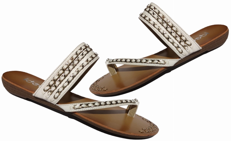 Modne Sandały Klapki Japonki Ozdobione Łańcuszkiem #9820 na Lato w sklepie FASHIONAVENUE.PL Promocja Wyprzedaż