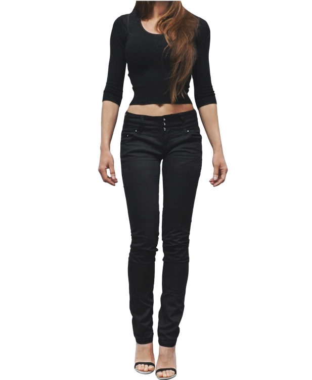 Spodnie Damskie Jeans Denim Czarne Dopasowane Rurki Kobiece model TR-0352 na Wiosnę Lato Jesień w sklepie FASHIONAVENUE.PL