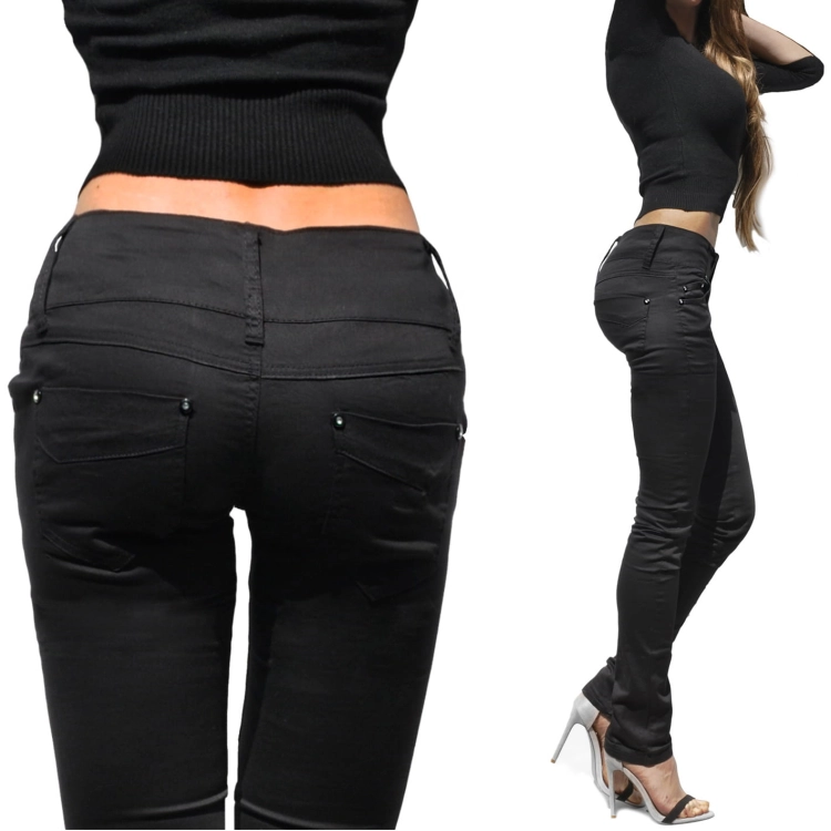 Spodnie Damskie Jeans Denim Czarne Dopasowane Rurki Kobiece model TR-0352 na Wiosnę Lato Jesień w sklepie FASHIONAVENUE.PL