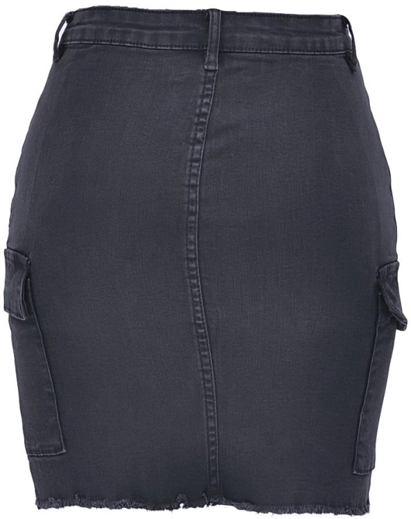 Modna Spódnica Jeansowa Jeans Denim Bojówka z Kieszeniami Cargo Strzępiona Wyjasniana Wiosna Lato Jesień model #JS720 Promocja w Sklepie FASHIONAVENUE.PL