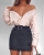 Modna Spódnica Jeansowa Jeans Denim z Przetarciami i Kieszeniami Strzępiona Wyjasniana Wiosna Lato Jesień model #JS666 Promocja w Sklepie FASHIONAVENUE.PL