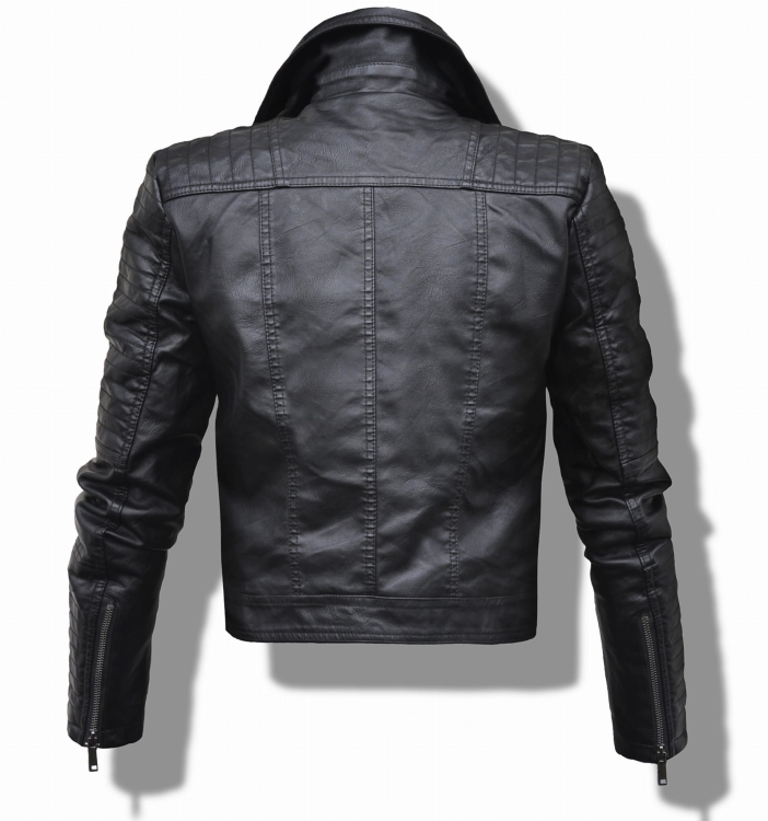 Modna Kurtka Damska Ramoneska Klasyczna Rockowa Zameczki Przeszycia Wiosna Jesień 2024  Nowy Model #HM38 Promocja w Sklepie FASHIONAVENUE.PL Moto Biker Jacket
