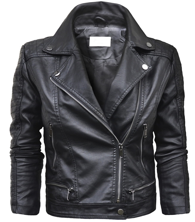 Modna Kurtka Damska Ramoneska Klasyczna Rockowa Zameczki Przeszycia Wiosna Jesień 2024  Nowy Model #HM38 Promocja w Sklepie FASHIONAVENUE.PL Moto Biker Jacket