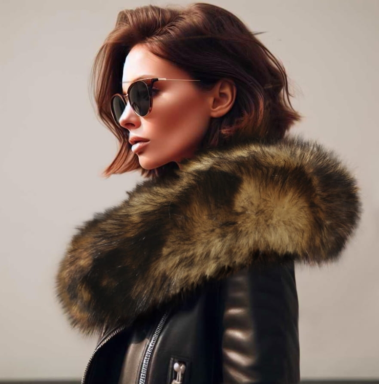 Futro Szal Woal Etola Kołnierz Futrzany Sztuczny Jenot Unisex FASHIONAVENUE.PL