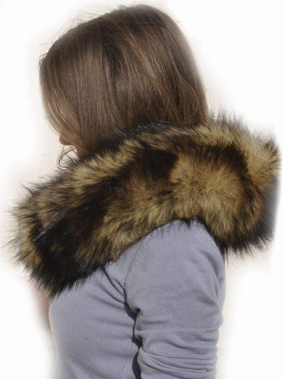 Futro Szal Woal Etola Kołnierz Futrzany Sztuczny Jenot Unisex FASHIONAVENUE.PL