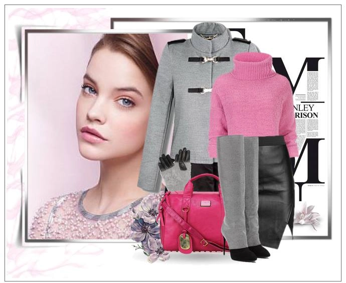 Stylizacja Najmodniejszy Płaszcz Damski Budrysówka Skóra + Materiał Wiosenny Jesienny 2017 model #93 Promocja w Sklepie FASHIONAVENUE  Wyprzedaż