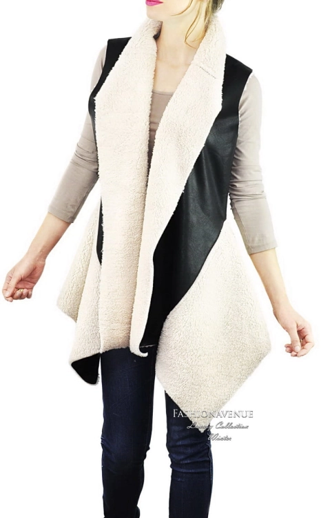 fashionavenue kamizelka futerko baranek skora zima ciepla #107