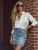 Modna Spódnica Mini Jeans Denim z Kieszeniami Wyjasniana Wiosna Lato Jesień model #E1157 Promocja w Sklepie FASHIONAVENUE.PL