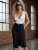 Modna Spódnica Jeans Denim Ołówkowa z Rozcięciem i Kieszeniami Wyjasniana Wiosna Lato Jesień model #03781 Promocja w Sklepie FASHIONAVENUE.PL