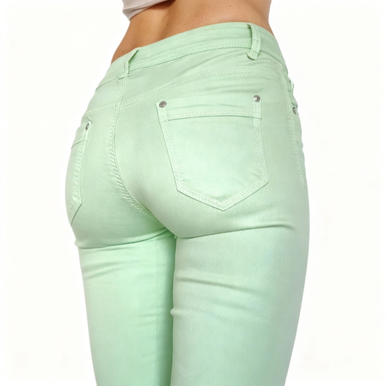 Spodnie Rurki w Kolorze Orzeźwiającej Mięty #A827-31 FASHIONAVENUE.PL