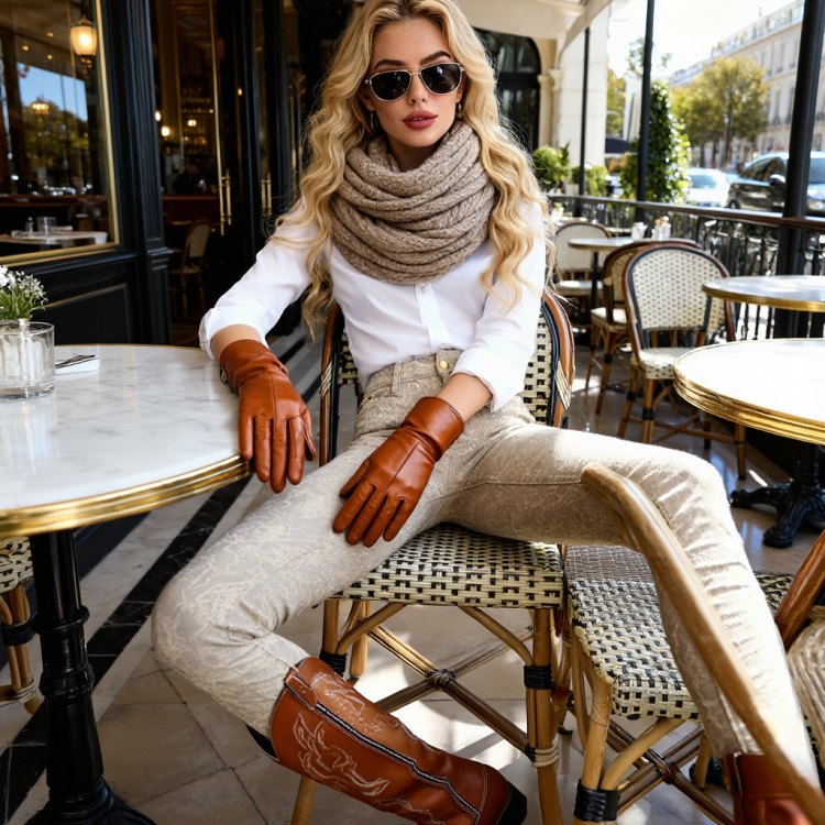 Spodnie Skinny Rurki Elegancki Wzór Koronka Beżowe #RE274 FASHIONAVENUE.PL