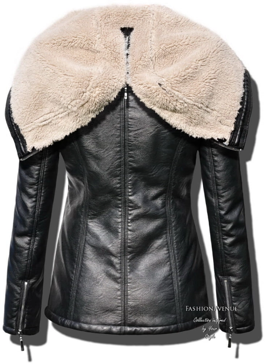 Modna Ekskluzywna Mięciutka Kurtka Damska Parka Ramoneska ze Skóry Podszyta Ciepłym Barankiem Kozuszkiem z Kapturem na Wiosnę Jesień Zimę model #78 Promocja w Sklepie FASHIONAVENUE.PL