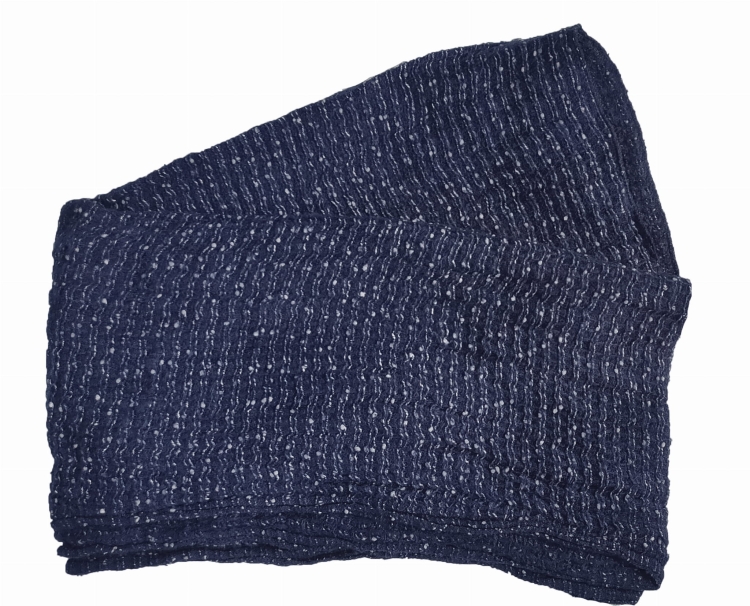 Elegancki Granatowy Szal z Wełną o Strukturze Melange FA1228 FASHIONAVENUE.PL