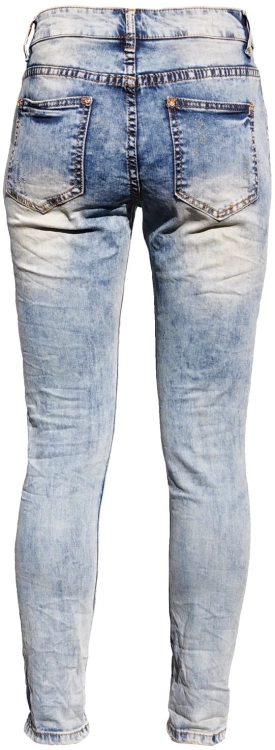 Spodnie Damskie Jeans Slim-Fit SKINNY Przecierane Dekatyzowane Dziury Stan Normalny model #S004 na Wiosnę Lato Jesień Zimę w sklepie FASHIONAVENUE.PL 
