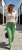 Streetwear Spodnie Damskie Neonowe Haftowane Napis Logo #RE534-3 FASHIONAVENUE.PL
