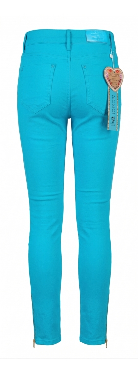 Jeansy Rurki Niebieskie z Przeszyciami Biker Style #B920-BL FASHIONAVENUE.PL