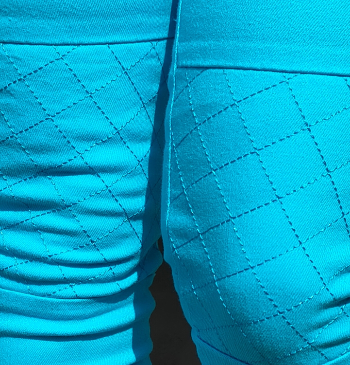 Jeansy Rurki Niebieskie z Przeszyciami Biker Style #B920-BL FASHIONAVENUE.PL