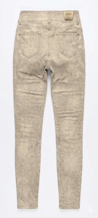 Eleganckie Jeansy Wysoki Stan Złote Guziki Snake #RE041 FASHIONAVENUE.PL