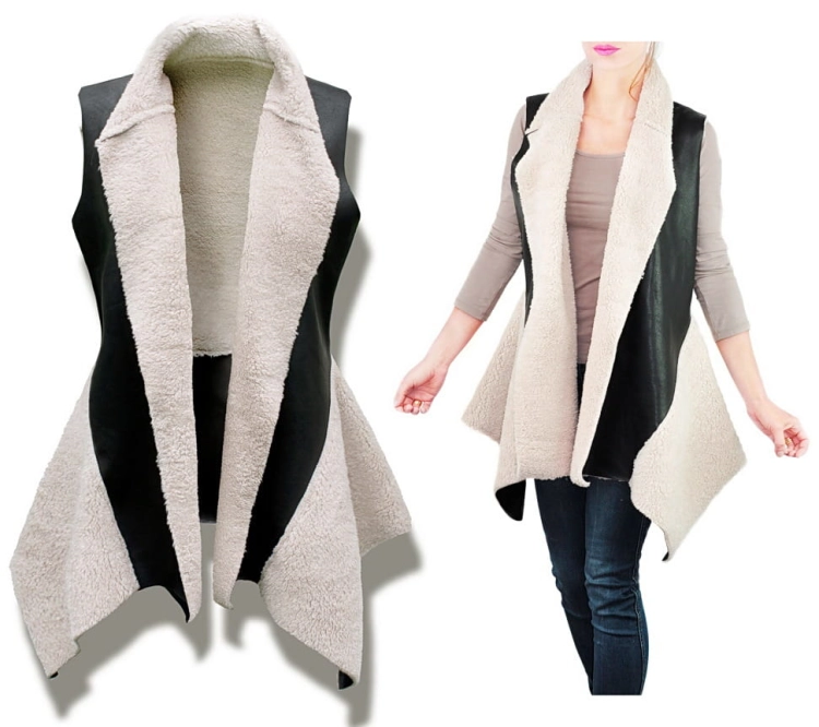 fashionavenue kamizelka futerko baranek skora zima ciepla #107