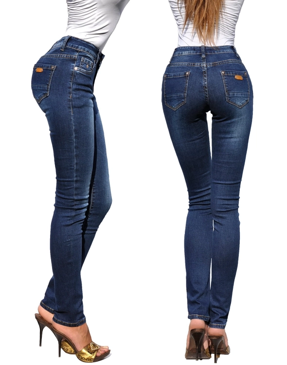 Modne Spodnie Damskie Jeans Denim Klasyczne Dopasowane Kobiece Wiosna Lato Jesień model #3320 FASHIONAVENUE.PL Promocja
