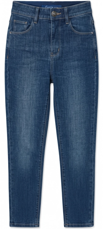 Spodnie Damskie Rybaczki Granatowe 3/4 Bawełna Elastyczne #S8335 FASHIONAVENUE.PL