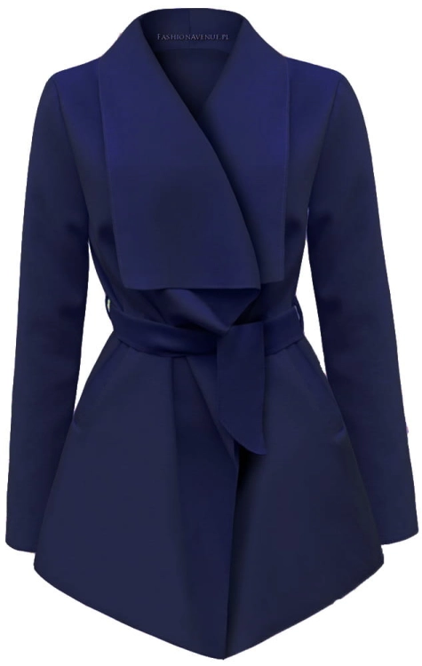 Wiosenna Narzutka Kurtka Waterfall Kardigan Koc wiązany w pasie Duży kołnierz Pasek Mix kolorów model #99 w sklepie FASHIONAVENUE.PL