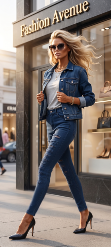 Spodnie Skinny Nacinane Strzępione z Przodu Navy Koronka #G5503-3 FASHIONAVENUE.PL