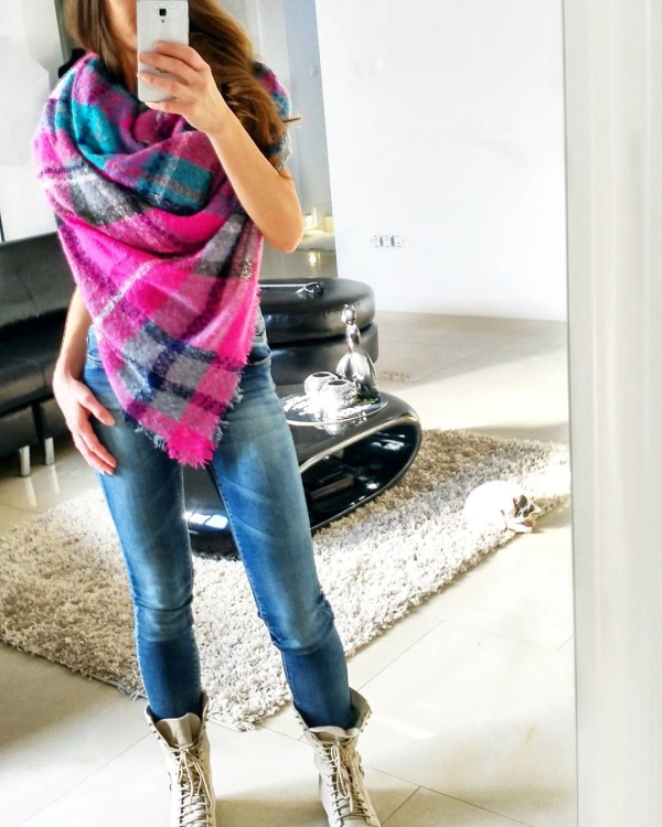 Ciepły Duży Szal Chusta Szalik Koc XXL Delikatny Miły w dotyku model #SZ004 w sklepie FASHIONAVENUE.PL