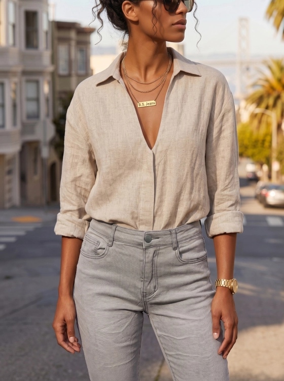 Jasnoszare Spodnie Damskie Elastyczne Plus Size Curvy Fit #3242 FASHIONAVENUE.PL